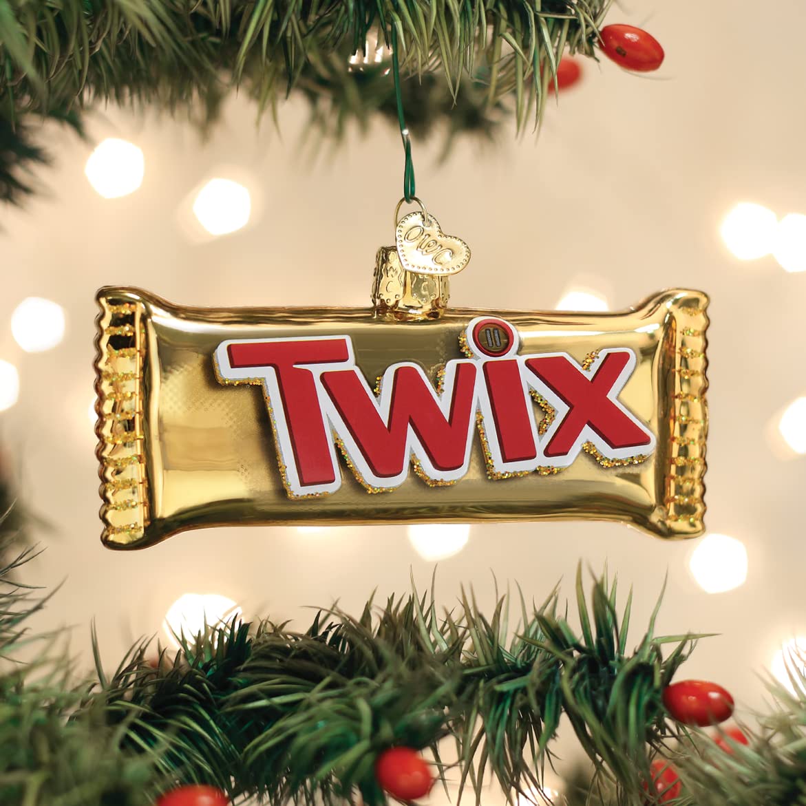 ガラスオーナメント　キャンディバー Amazon.co.jp: Old World Christmas Twix キャンディバー ガラス吹き